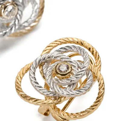Millefili Twisted Earrings with diamonds 