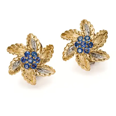 Shappire Six leaves Earrings