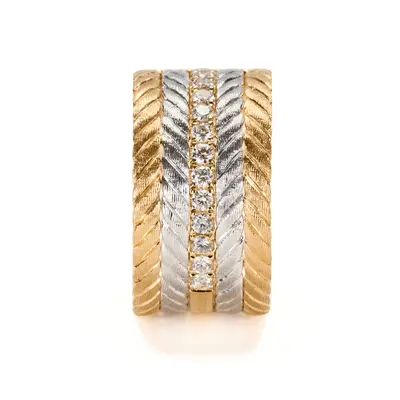 Millefili Earrings with one row of diamonds