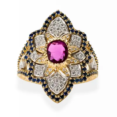 Pigeon Blood Ruby Cynara Ring