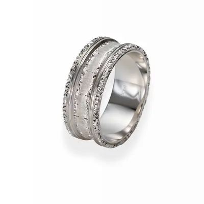 Large milgrain platinum band ring