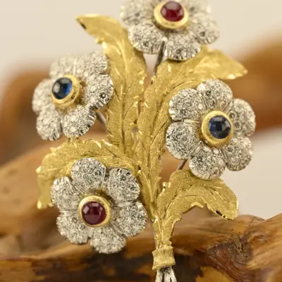 Four Flowers Brooch