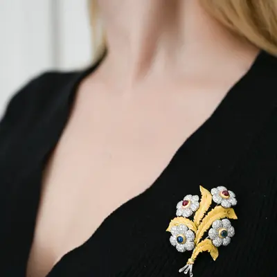 Four Flowers Brooch